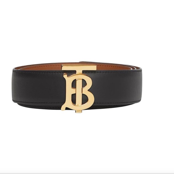 Burberry Black/Brown with Tag S Logo Buckle Reversible Leather Belt main image 8